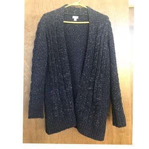 Navy & white long cardigan